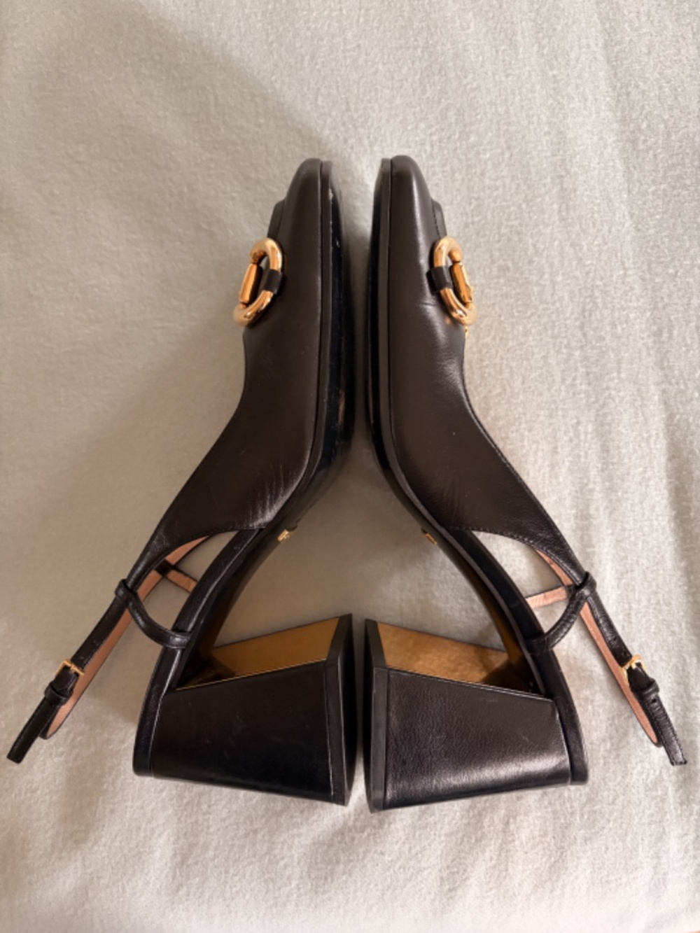 Gucci Malaga Kid Horsebit 75mm black slingback pump in black Size 38.5 - Picture 2 of 5